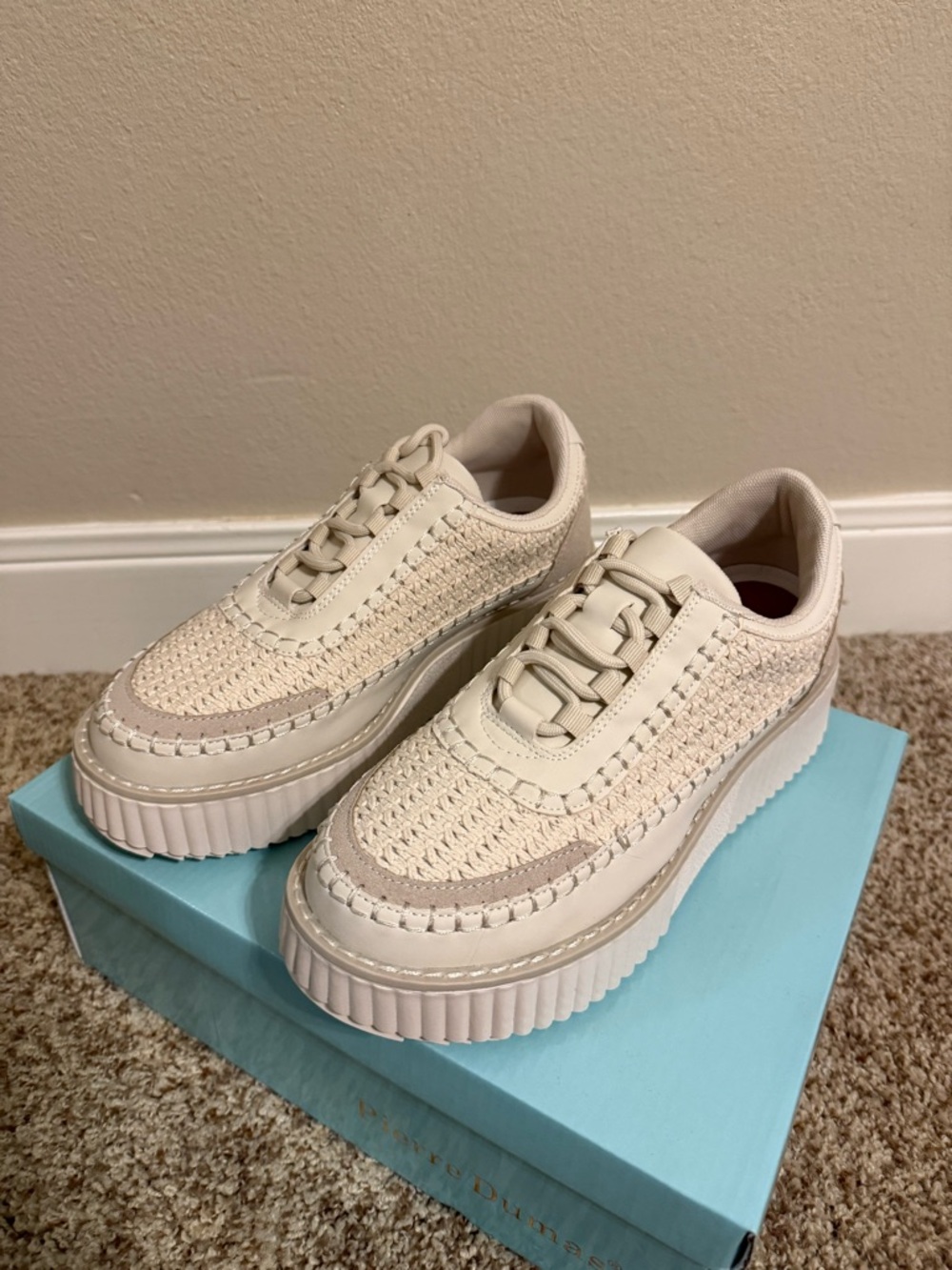 Pierre Dumas Cream Women Platform Sneakers - Picture 3 of 5